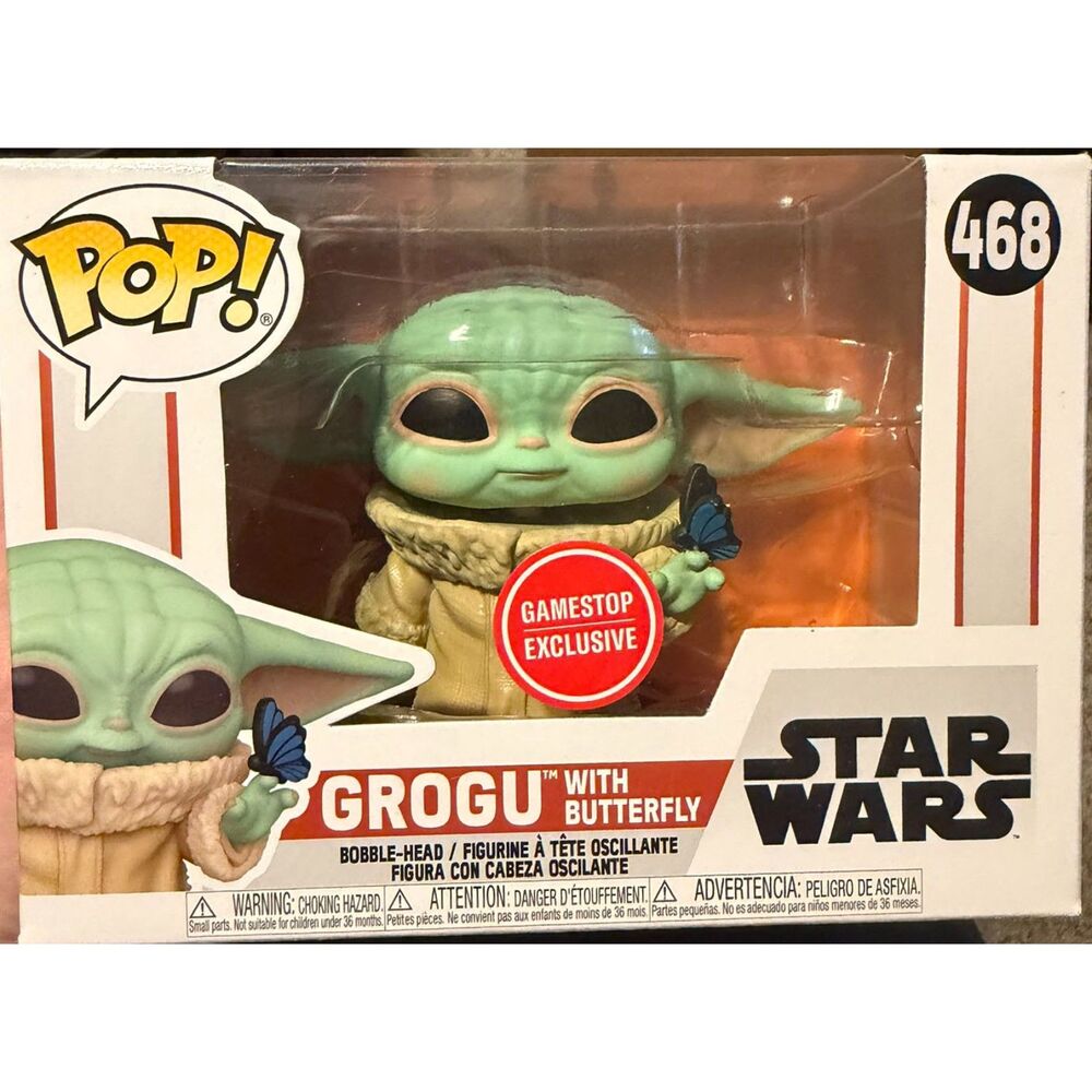 #272 - Funko Pop! Star Wars Grogu with Butterfly #468 The Mandalorian New in Box